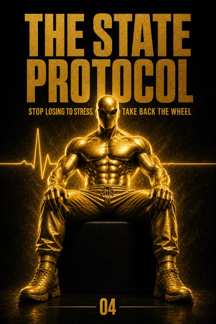 The State Protocol — black hardcover with a gold heartbeat pulse line ending in a heart